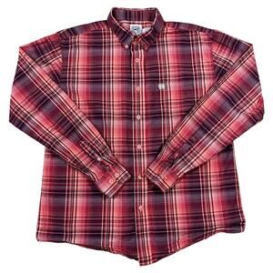 Cinch Boys Western Cowboy Red Plaid Long Sleeve Shirt Size XXL 16-18